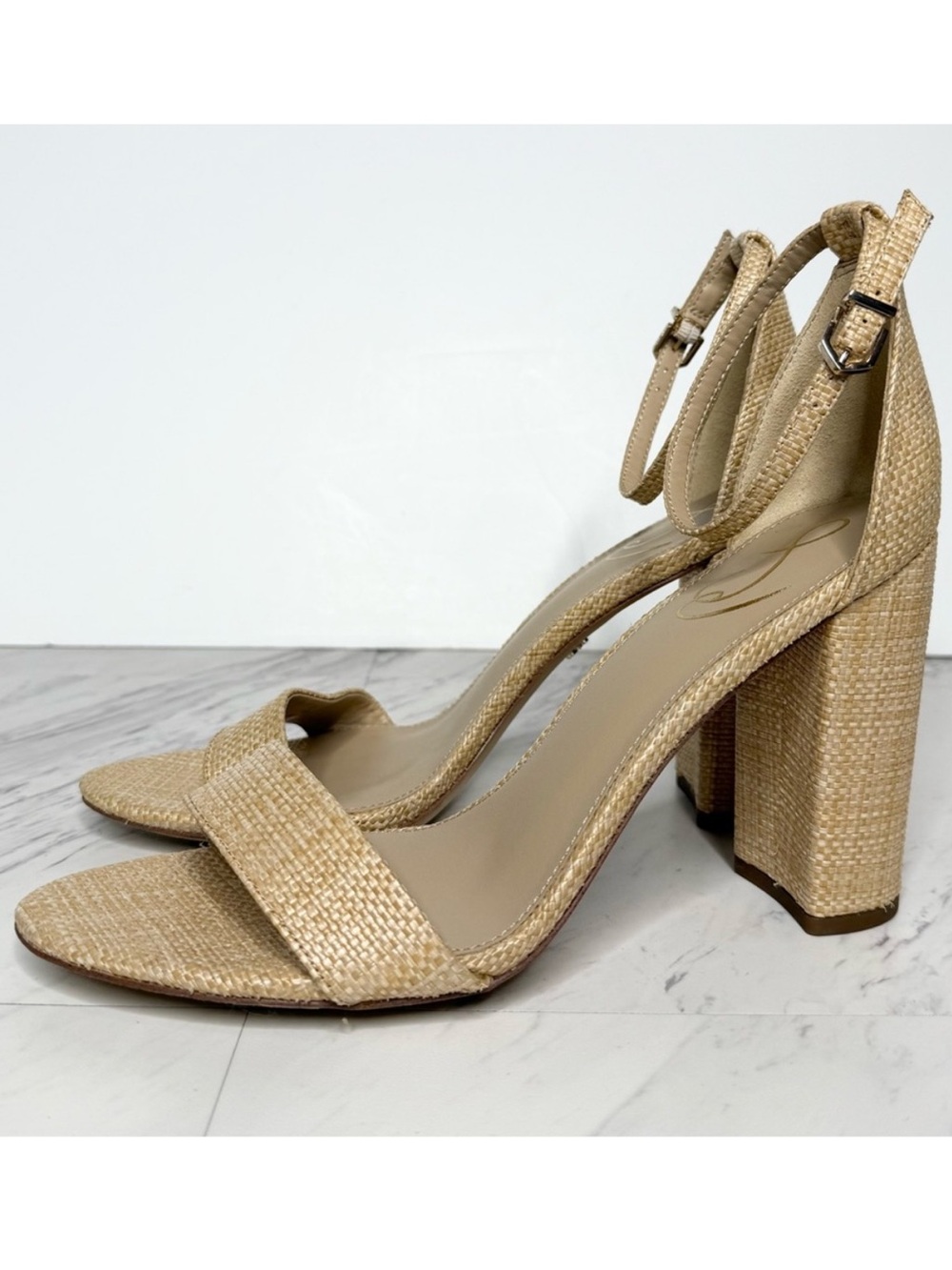 Sam Edelman Yaro Tan Block Heel Sandal 11M